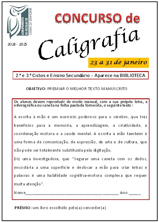 Concurso caligrafia
